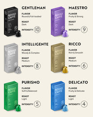 ROSSO CAFFÈ cápsula en mano para comparar tamaño y facilidad de uso