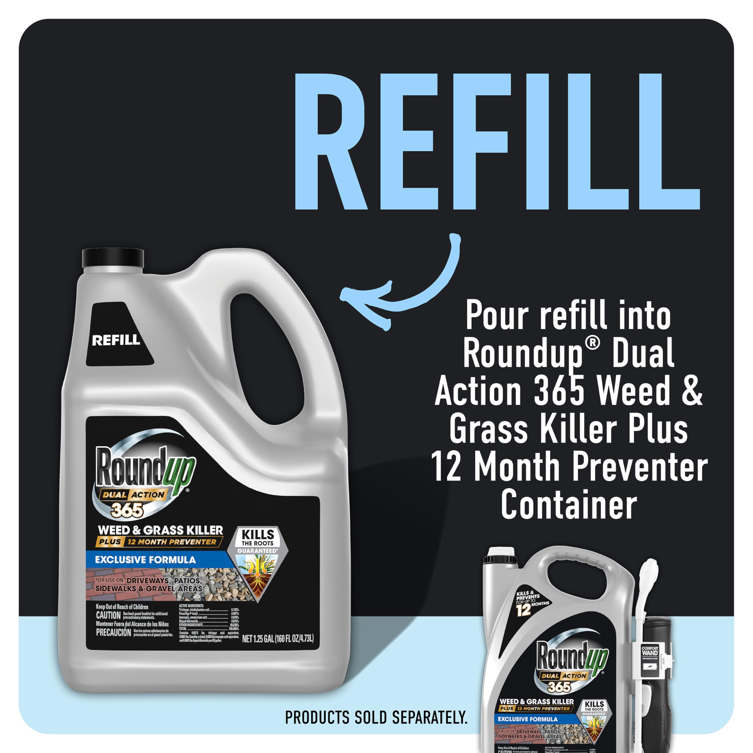 Roundup aplicado en grietas de entrada mostrando control seguro