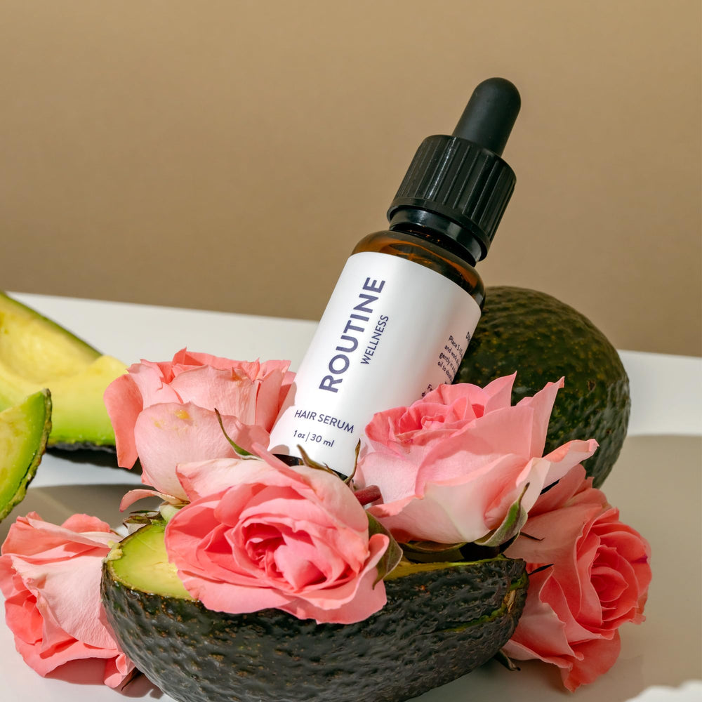 Routine Wellness producto en estante de baño mostrando integración diaria