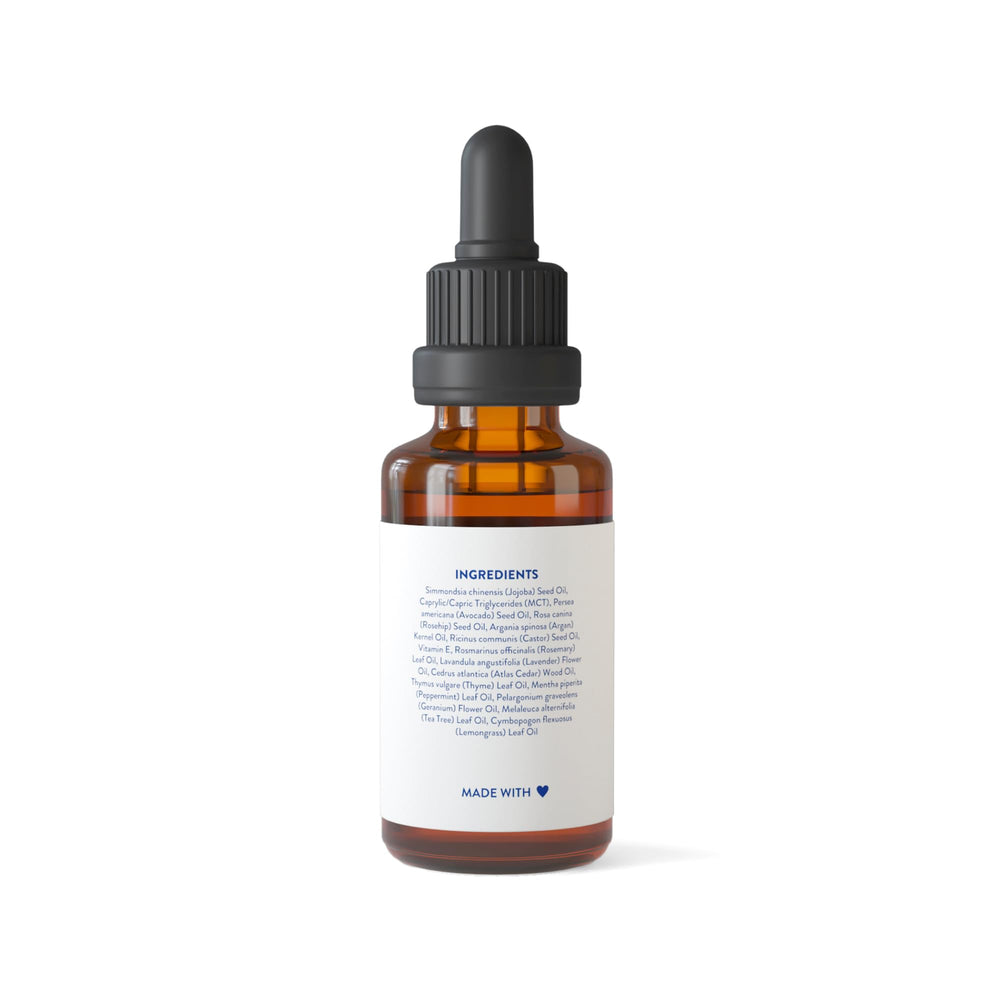 Routine Wellness etiqueta con ingredientes naturales visibles y claros