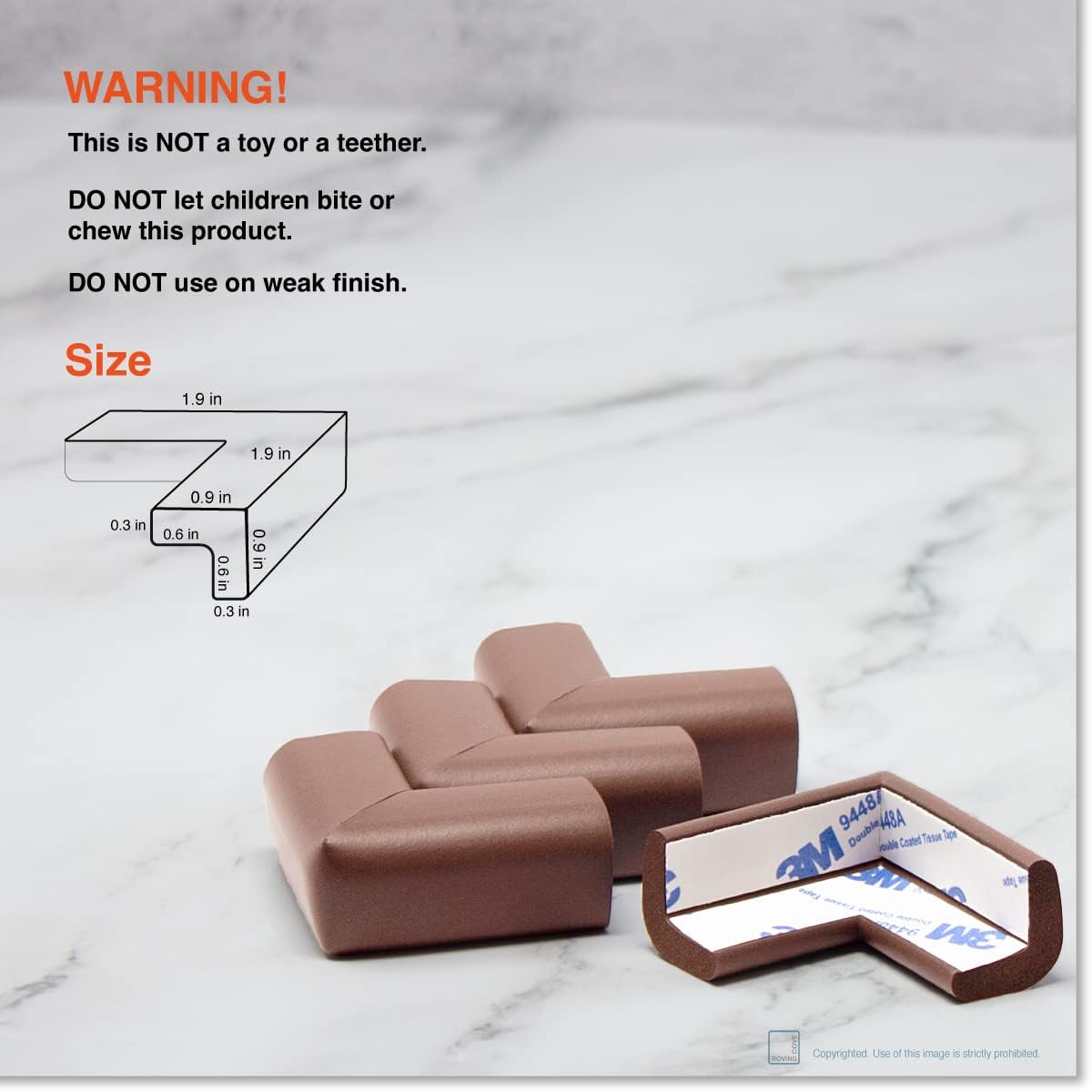Roving Cove cinta 3M doble cara incluida para adhesión fuerte y duradera