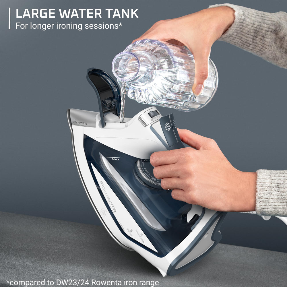 Rowenta comparada en tamaño sobre tabla ilustra escala y ergonomía