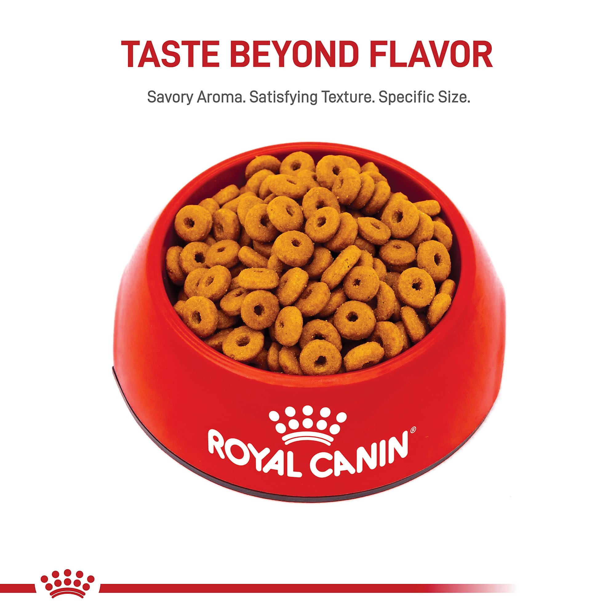 ROYAL CANIN detalle de croqueta en forma de anillo que promueve masticar