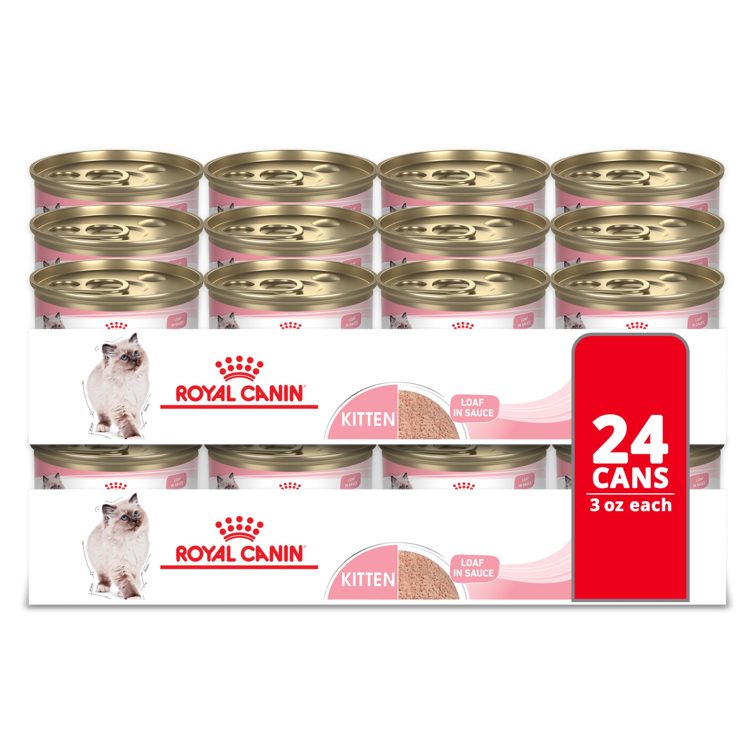 ROYAL CANIN lata frontal del Kitten Loaf mostrando diseño y beneficio nutricional