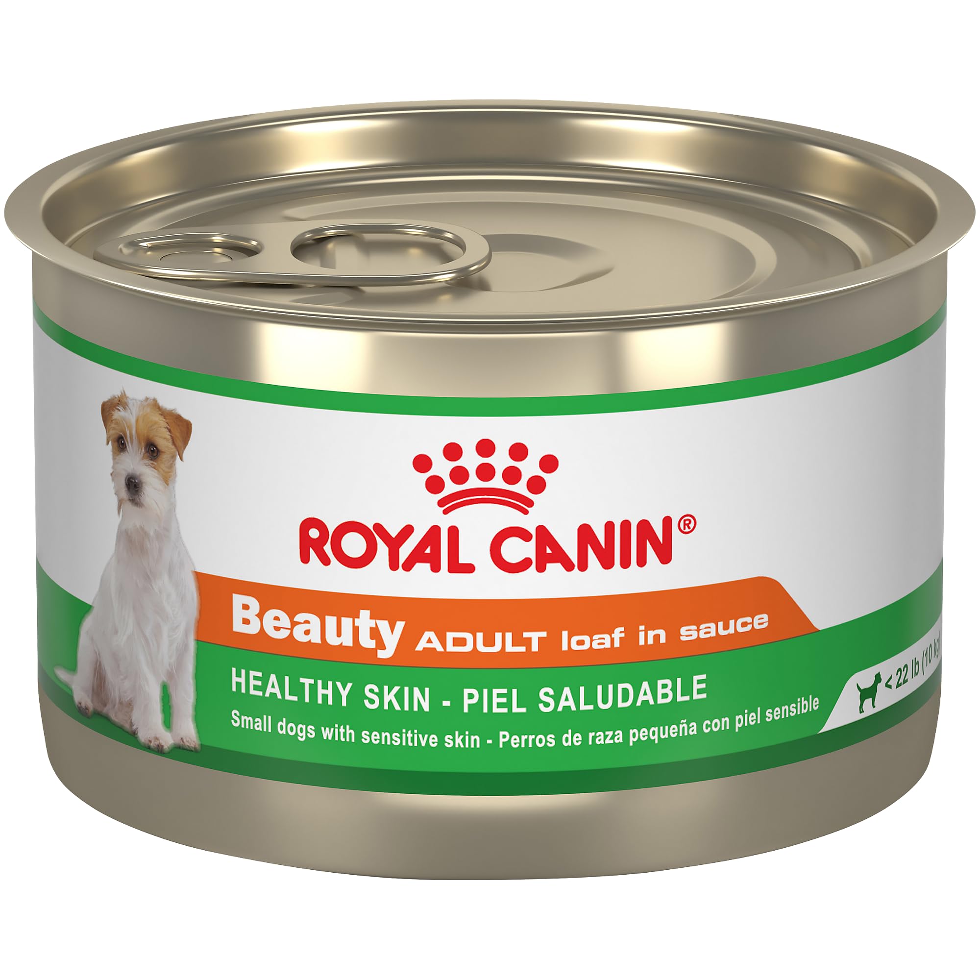 ROYAL CANIN lata frontal mostrando la marca y tamaño, facilita elección