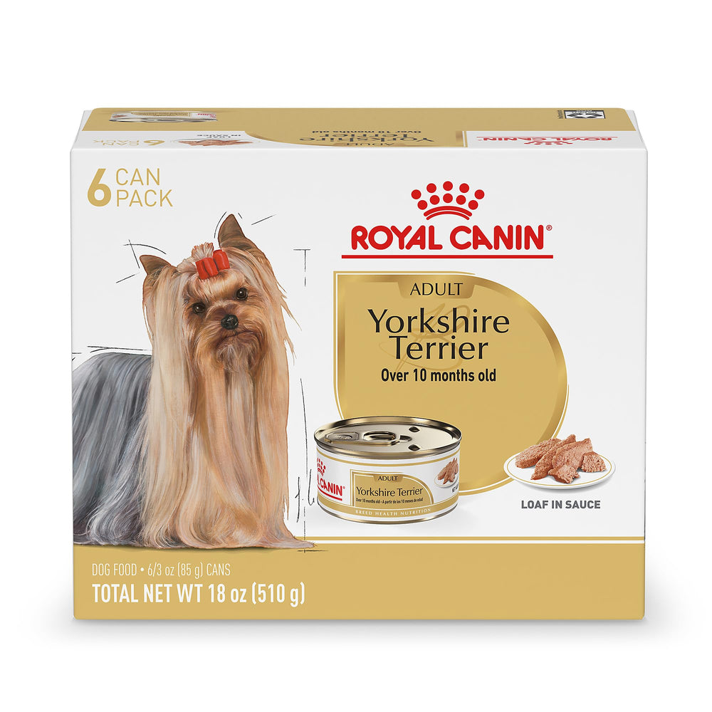 ROYAL CANIN frente del paquete de sobres para Yorkshire Terrier mostrando presentación