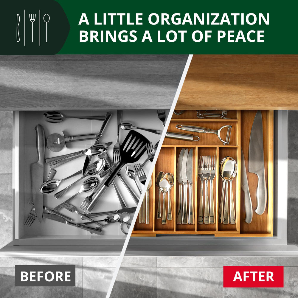 ROYAL CRAFT WOOD organizador expandido dentro de cajón, ajuste seguro