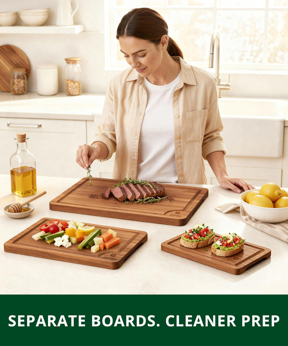 ROYAL CRAFT WOOD tabla usada como bandeja de charcutería para servir fácil