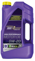 Royal Purple envase frontal 5 qt mostrando etiqueta y beneficio de protección avanzada