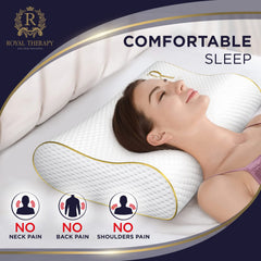Royal Therapy almohada en uso por durmiente lateral, mejora alineación