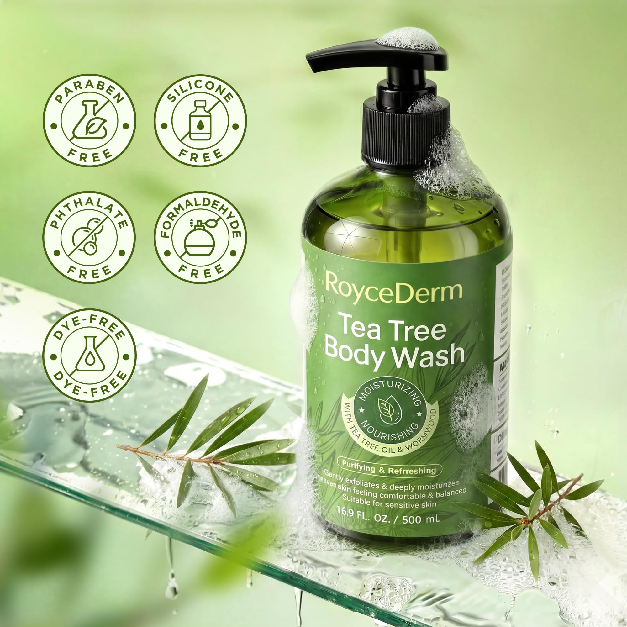 Roycederm en ambiente de baño relajante para una experiencia diaria renovadora