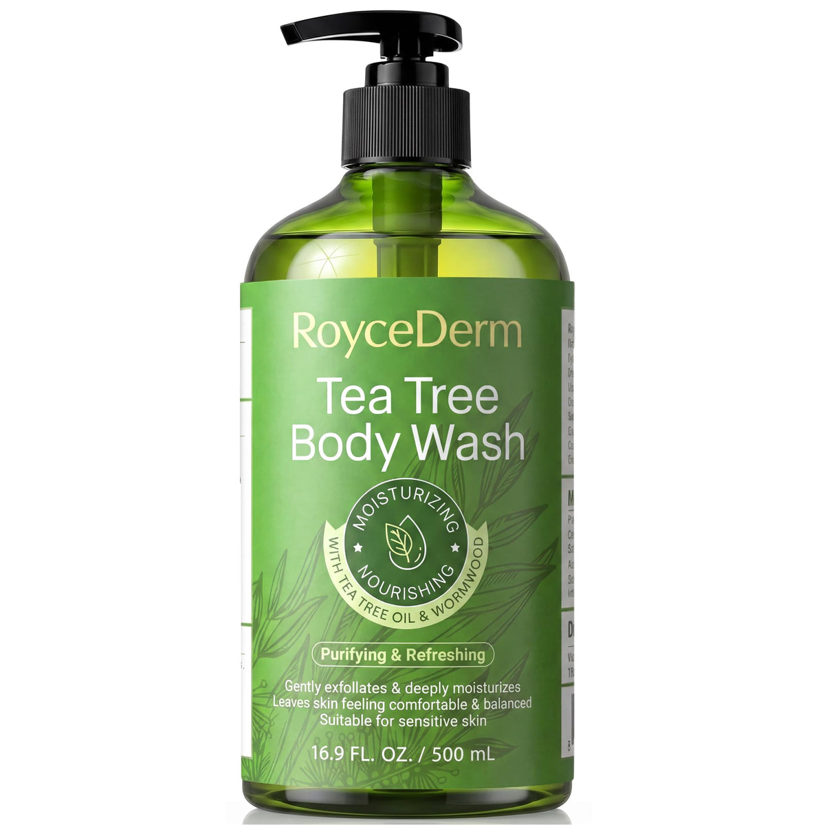 Roycederm envase frontal mostrando la marca y el tamaño, limpio y profesional