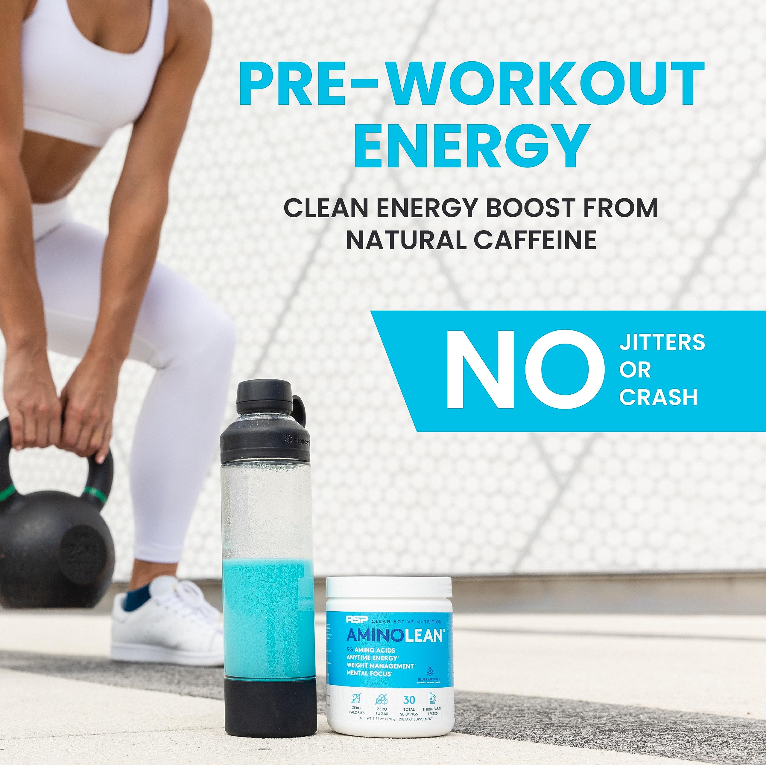 RSP NUTRITION AminoLean cucharada en agua lista para beber y activar energía
