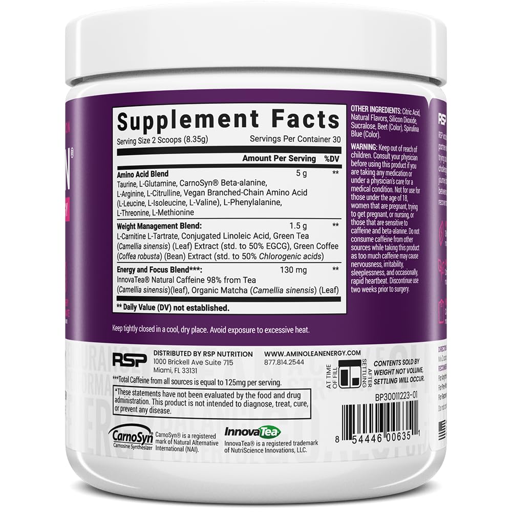RSP NUTRITION AminoLean en gimnasio antes del entrenamiento para rendimiento