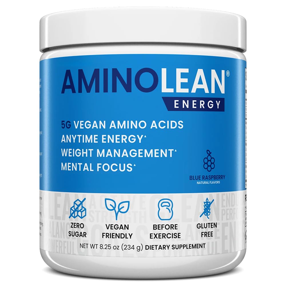 RSP NUTRITION envase AminoLean frente mostrando diseño y beneficio energía limpia