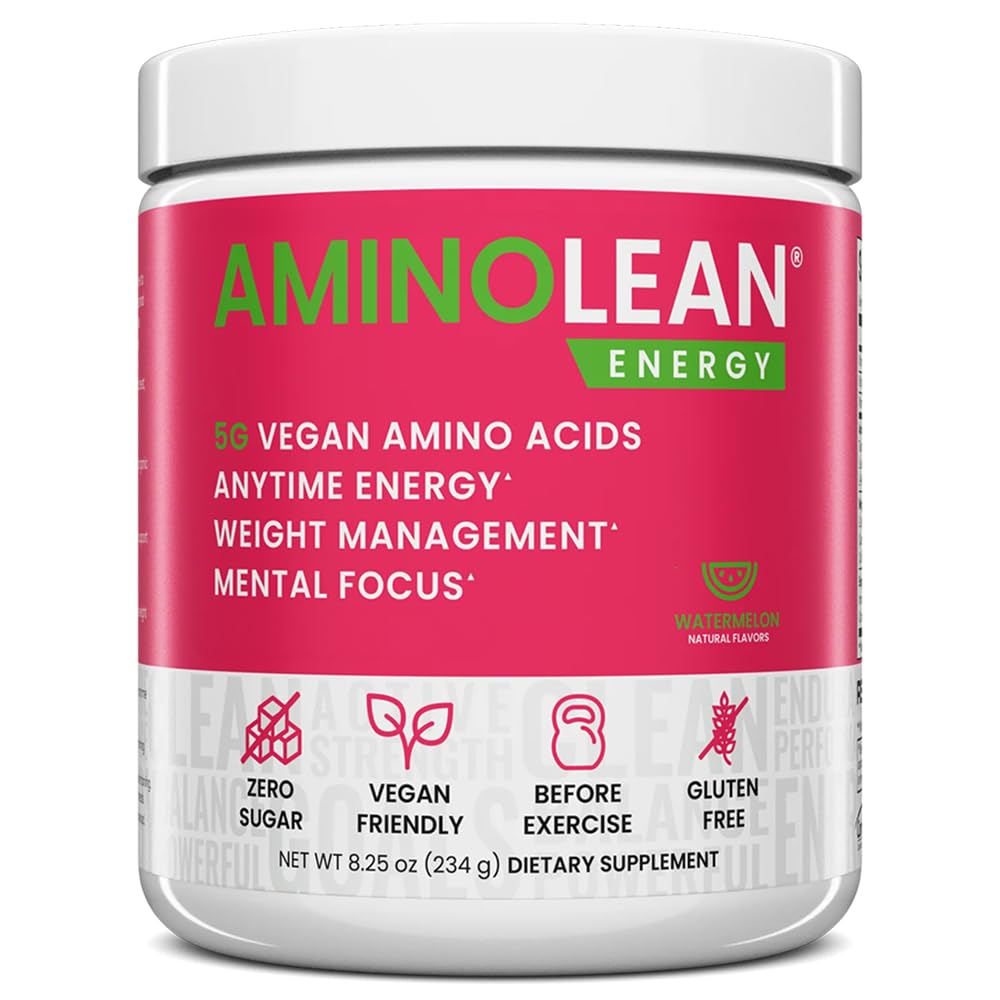 RSP NUTRITION AminoLean frente del envase mostrando diseño y beneficio de energía limpia