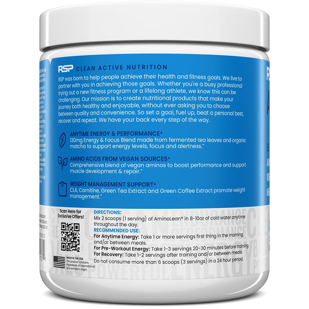 RSP NUTRITION surtido AminoLean sabores para elegir opción sin azúcares