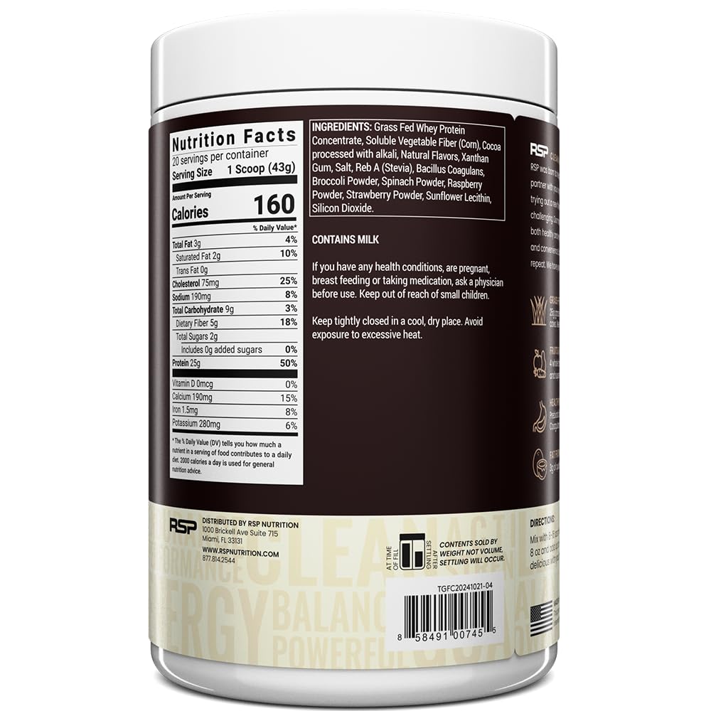 RSP NUTRITION TrueFit jar with superfoods and greens display highlighting natural ingredients