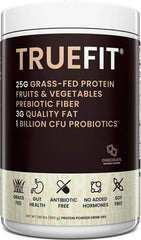 RSP NUTRITION TrueFit front packaging shows product branding and chocolate flavor benefits