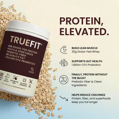 RSP NUTRITION TrueFit scoop of powder highlighting creamy texture and mixability benefit