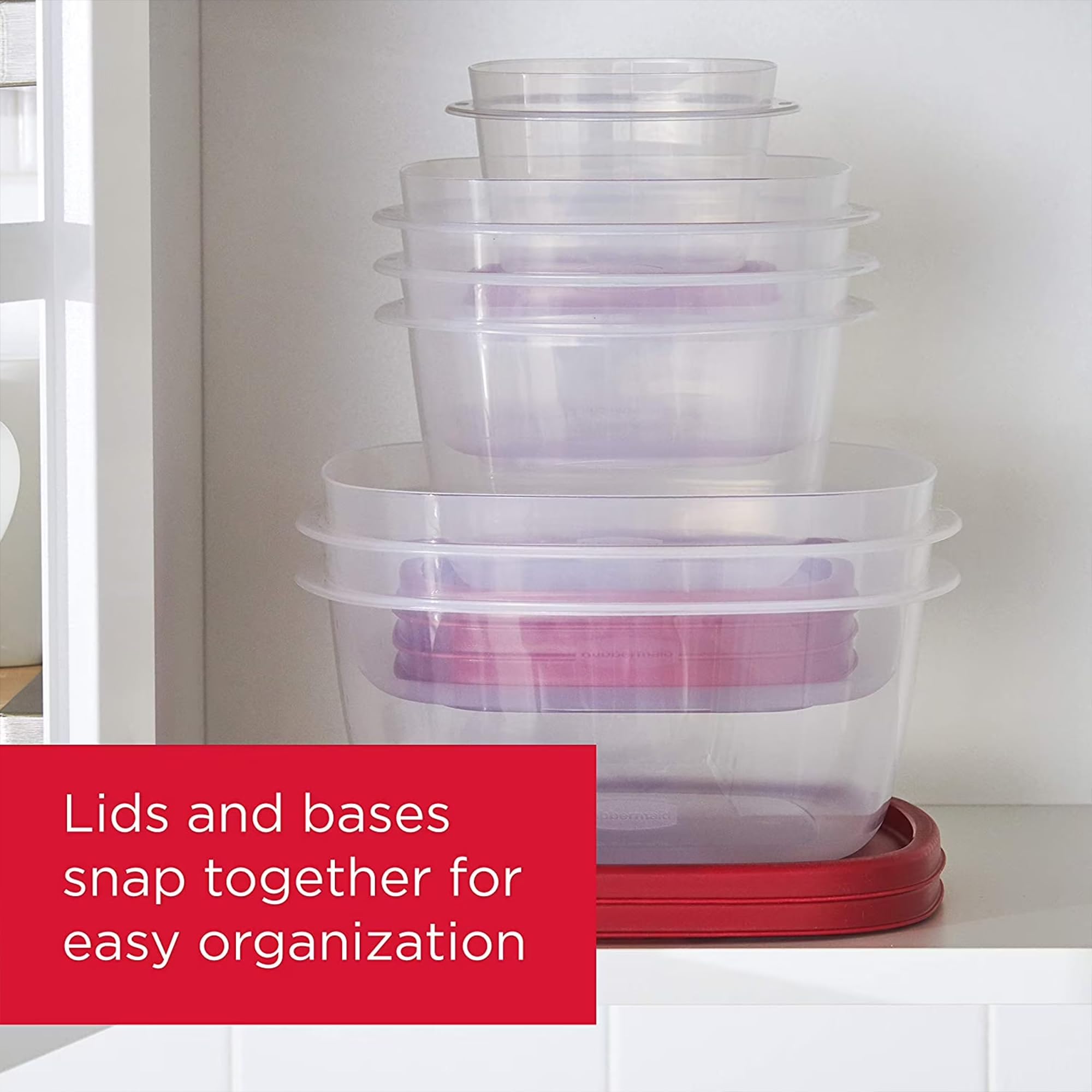Rubbermaid base transparente con alimentos para identificar contenido sin abrir