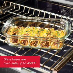 Rubbermaid base de vidrio apta para horno hasta 450 °F, útil para hornear y servir