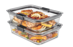 Rubbermaid Brilliance vista frontal con tapas transparentes y ahorro de espacio