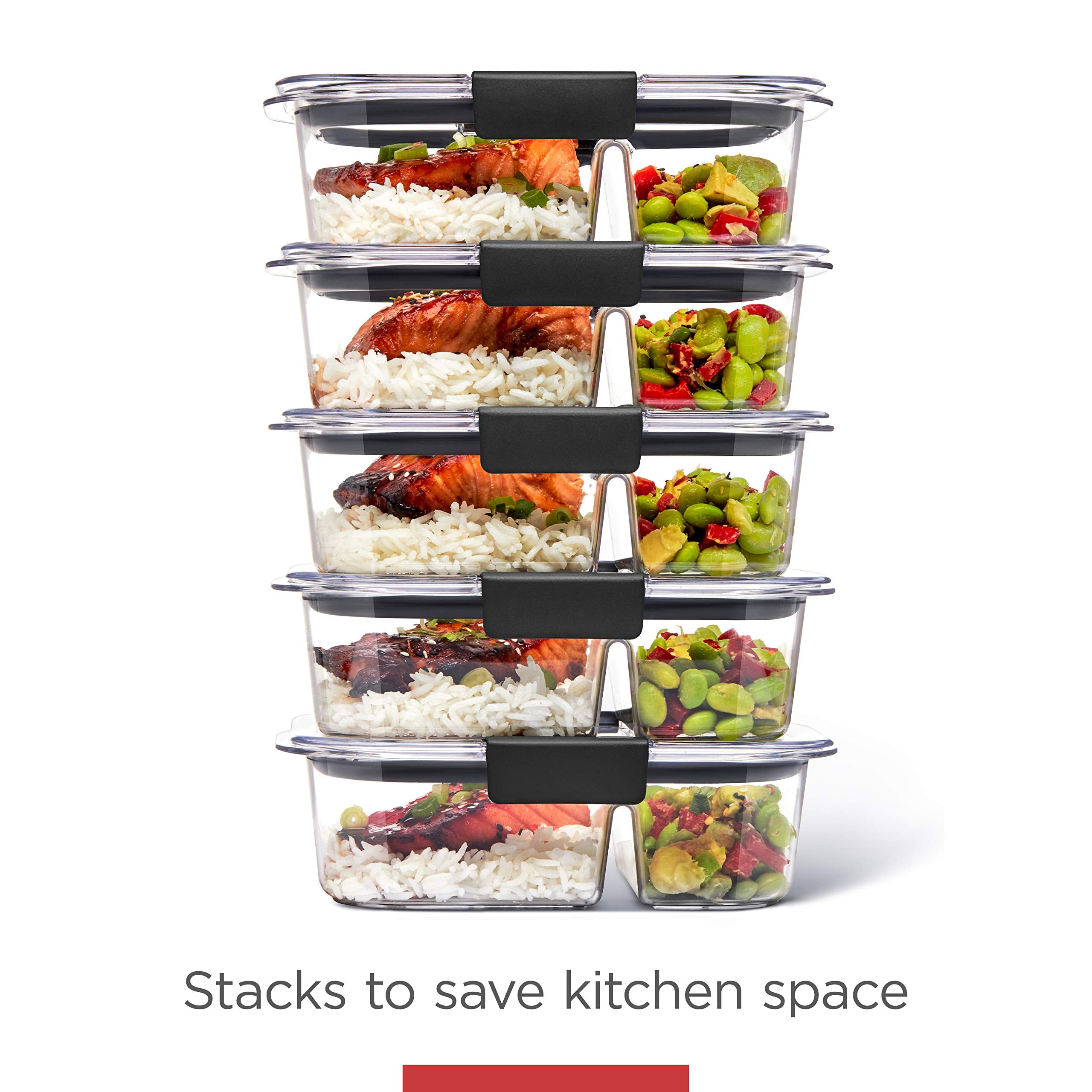 Rubbermaid Brilliance latch detail showing secure four-point locking for spill prevention