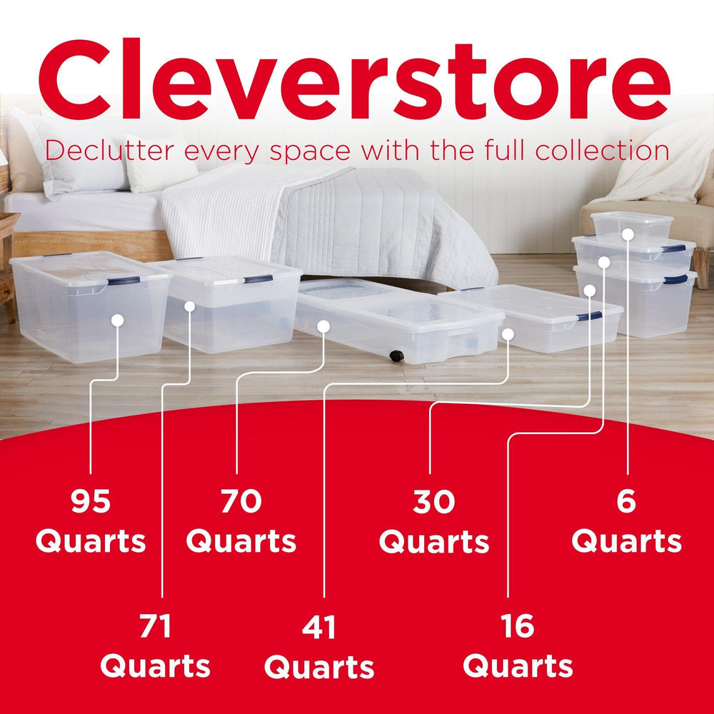 Rubbermaid Cleverstore interior con decoraciones para fácil identificación sin abrir