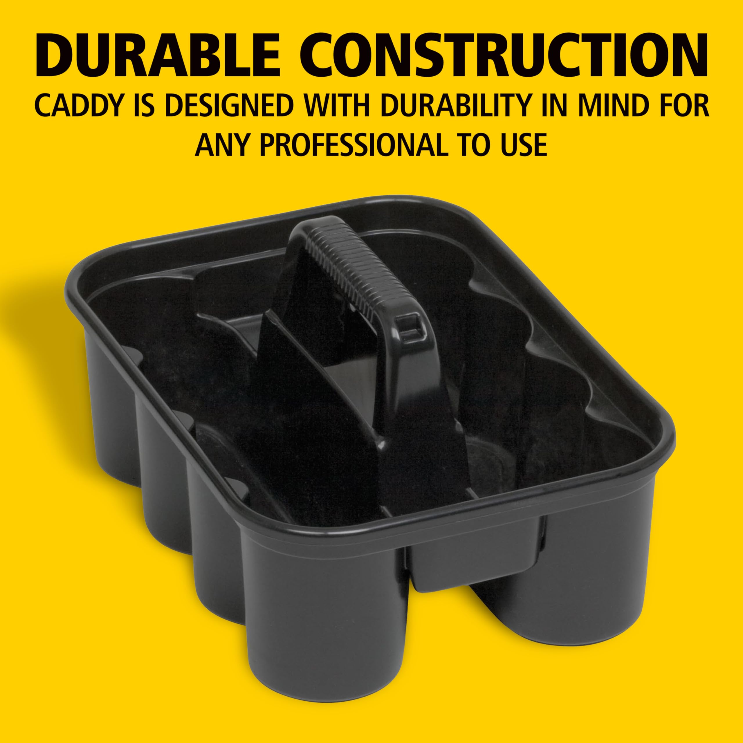Rubbermaid interior con compartimentos que organizan botellas y herramientas