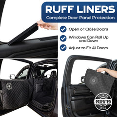 Ruff Liners textura impermeable resistente mostrando repelencia al agua