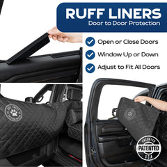 Ruff Liners primer plano de la base rígida y acolchado que ofrece estabilidad para perros pesados