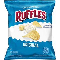 Ruffles paquete frontal mostrando 40 bolsas y conveniencia de porciones