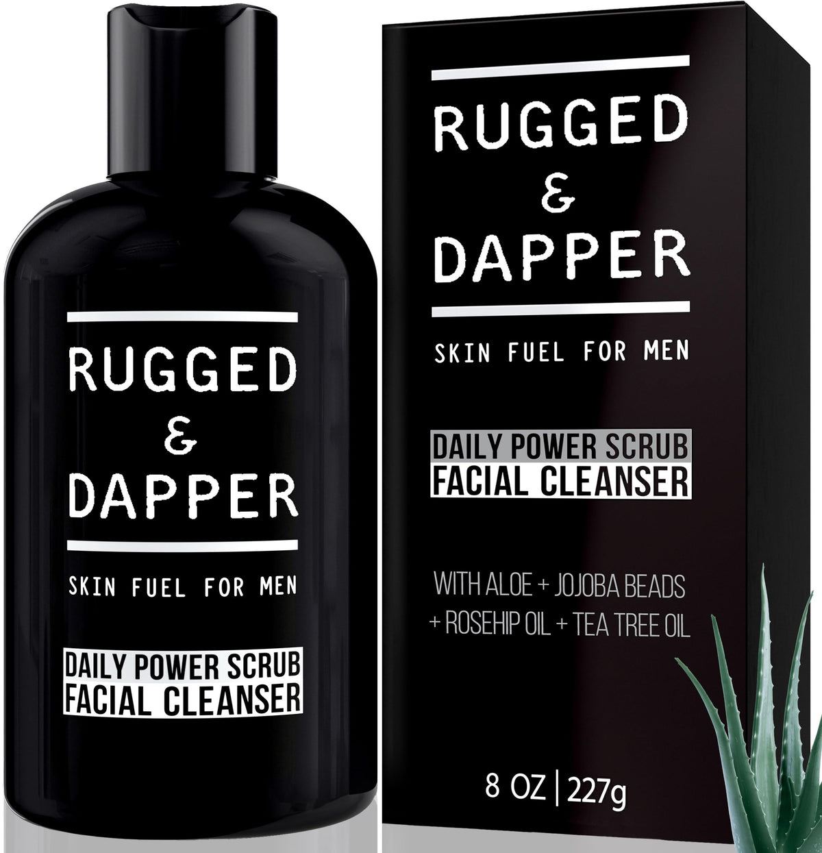 RUGGED & DAPPER frontal del envase mostrando diseño y uso diario
