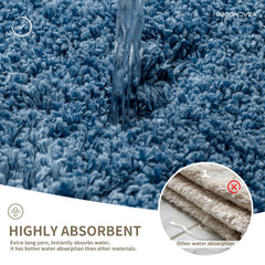 Ruggnovea alfombra en uso frente a la ducha, reduce el riesgo de resbalones tras el baño