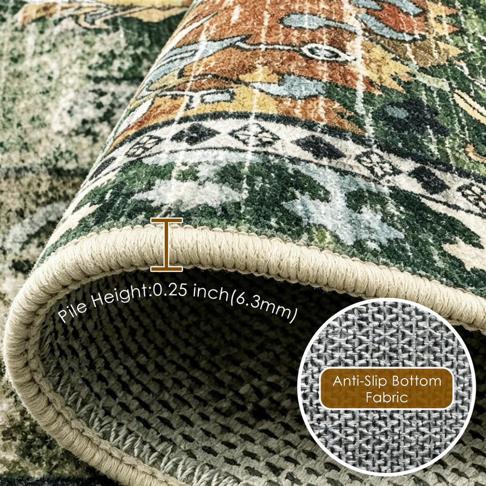 RUGSURE detalle del medallón central con estampado nítido y duradero