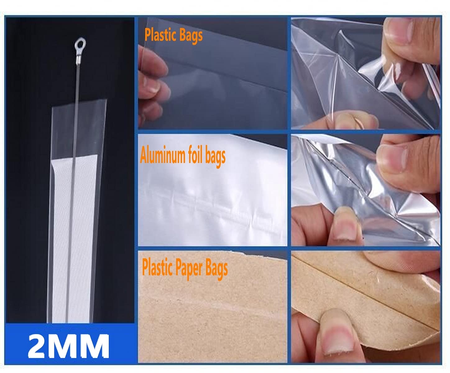 runruii sealer in use pressing a plastic bag closed to demonstrate fast operation