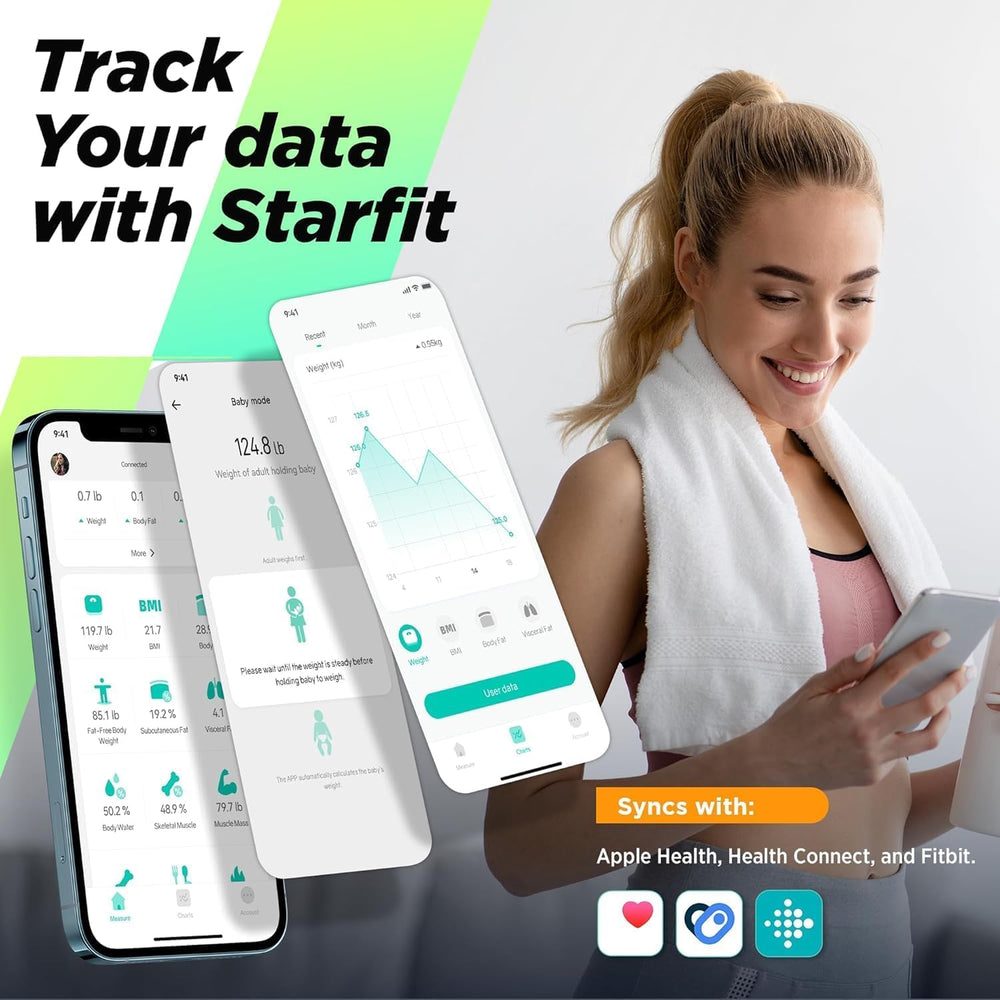 RunSTAR en uso con persona subiéndose para seguimiento de progreso