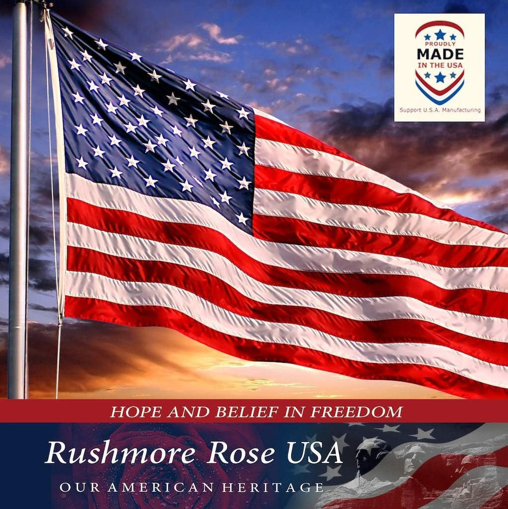 Rushmore Rose USA flag displayed on porch creating welcoming patriotism