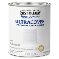 Rust-Oleum envase frontal mostrando color blanco y utilidad