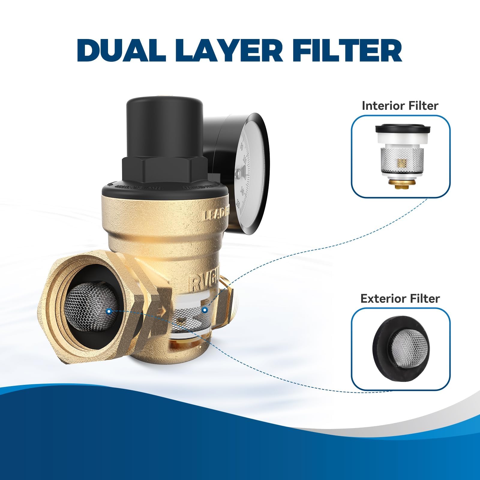 RVGUARD latón libre de plomo C46500 detalle de textura resistente