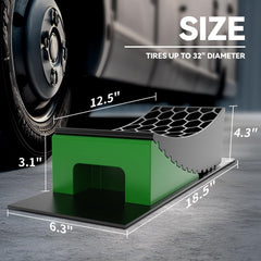 RVMATE calzo verde detalle de textura antideslizante para seguridad