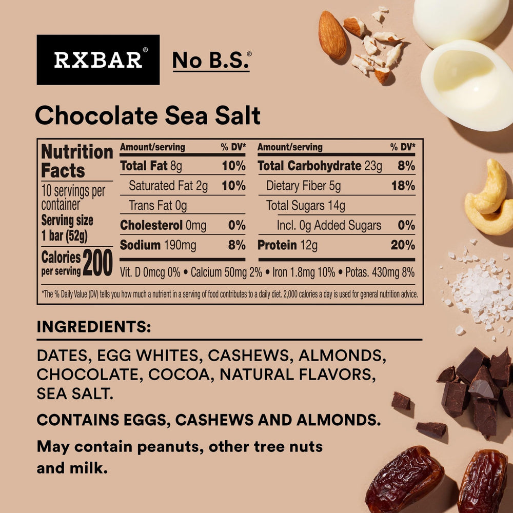 RXBAR barra empaquetada en primer plano, conveniente para consumo inmediato