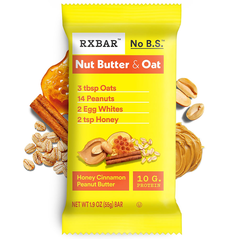 RXBAR etiqueta nutricional mostrando 10 g de proteína por barra