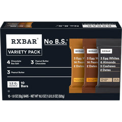 RXBAR frontal del empaque mostrando variedad y conveniencia