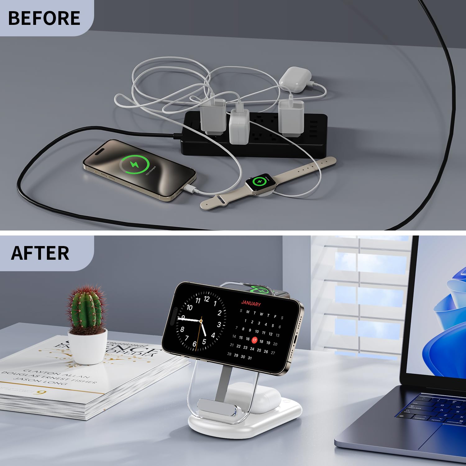 RYND contenido de caja con adaptador QC3.0 y cable incluidos