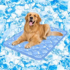 Rywell alfombra frontal Ocean Blue mostrando diseño y tamaño, mantiene fresco al perro
