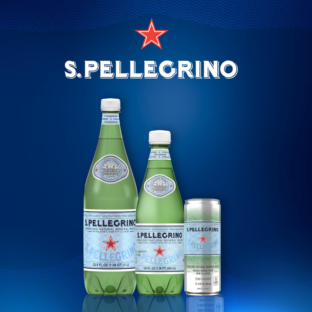 S.Pellegrino lata dentro de nevera portátil ideal para llevar al exterior