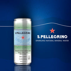 S.Pellegrino pack de 24 latas apiladas, práctico para eventos y almacenamiento