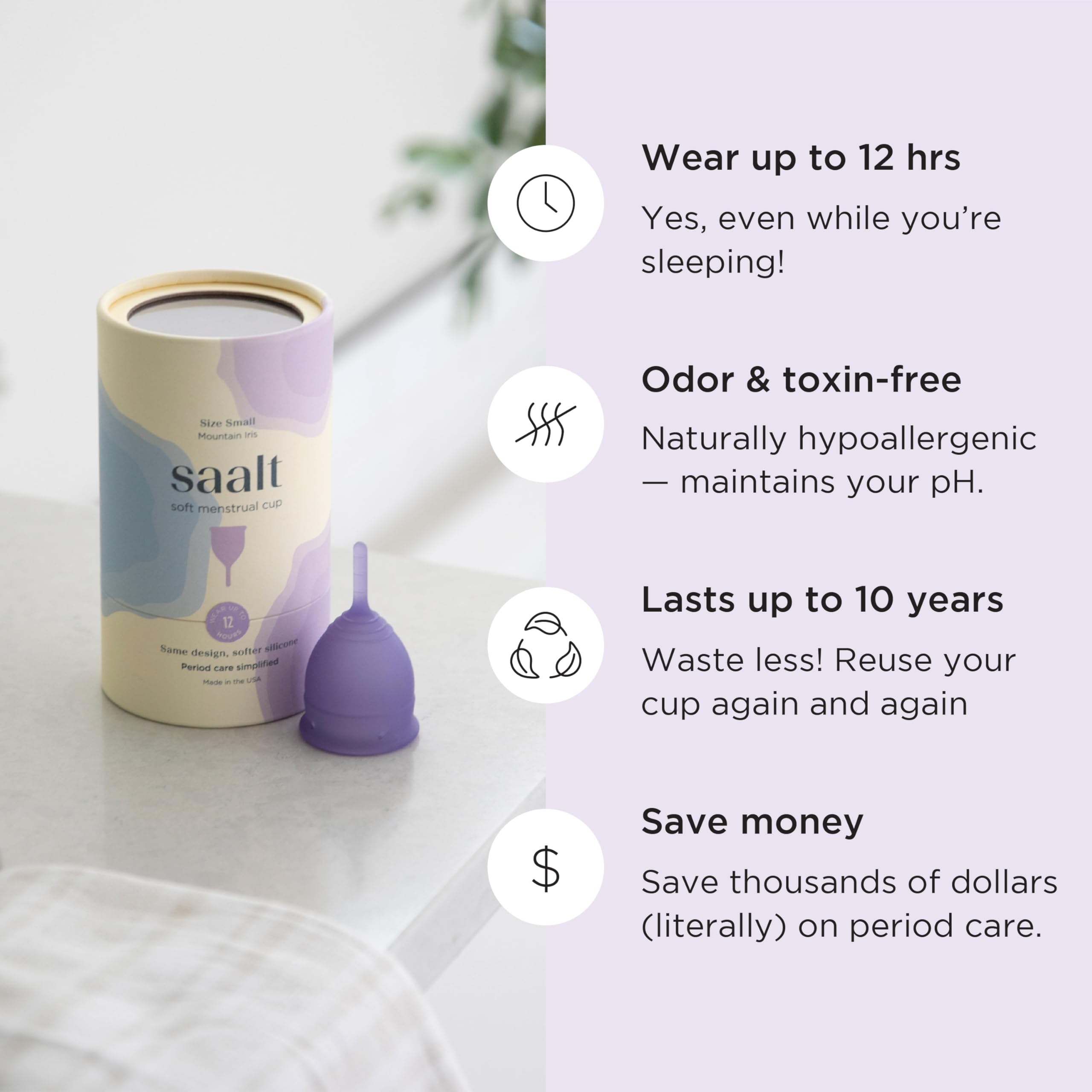 saalt comparación de tallas Small y Regular para elegir según flujo